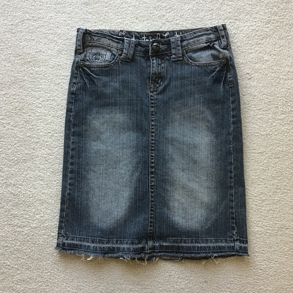 INDUSTRIAL COTTON SIZE 3 BLUE DENIM PENCIL SKIRT